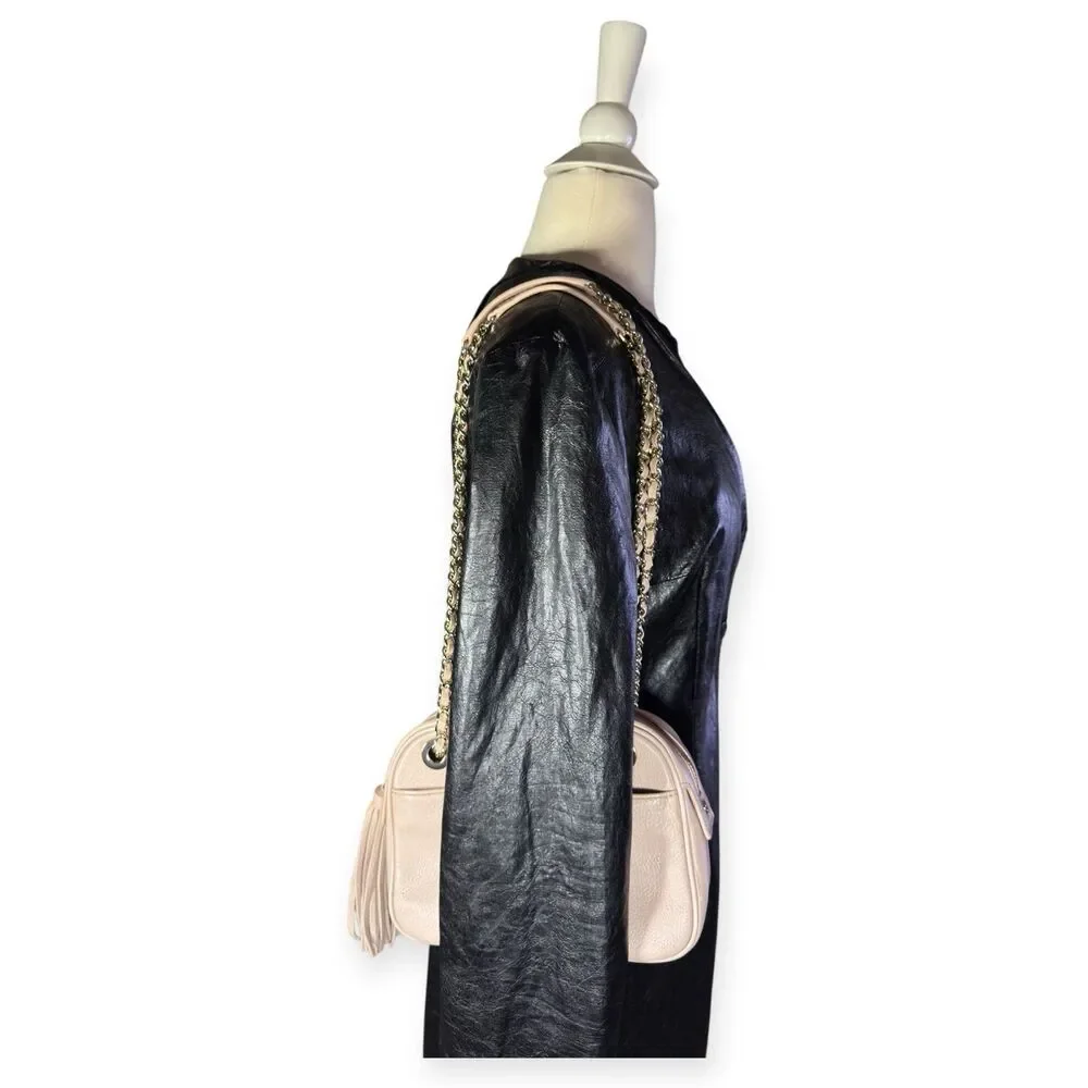 Tory Burch Tan Leather Tassel Chain Shoulder Bag‎ w/ Dust Bag Western Boho Chic